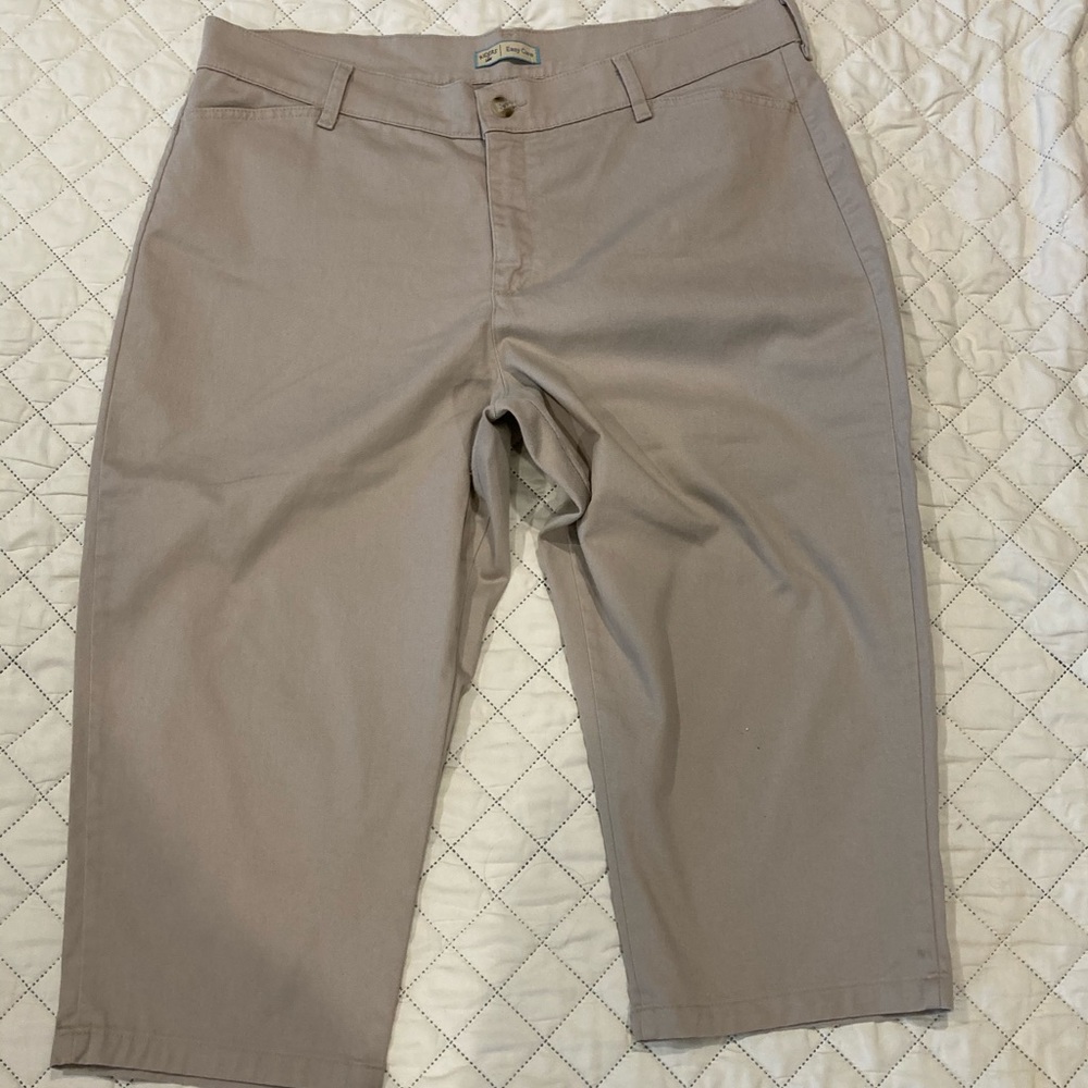 One black one khaki Capri